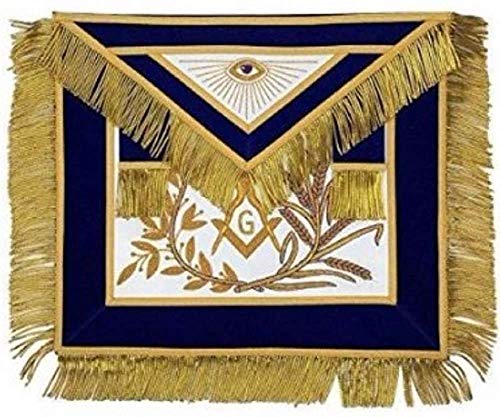 Tablier maçonnique Master Mason en peau d'agneau brodé G violet