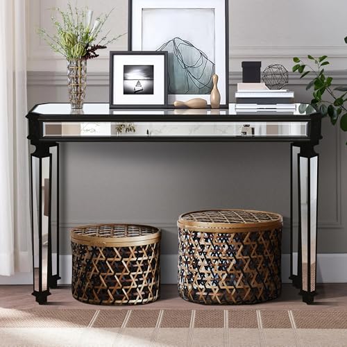 Maotifeys 48-Inch Mirrored Console Table Modern Glam Silver Entryway Table