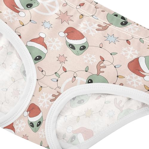 Little Girls' Soft Cotton Underwear Kids Breathable Comfort Christmas Alien Panties Briefs Toddler4