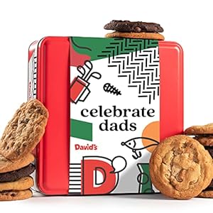 David’s Cookies Gourmet Assorted Cookie Gift Tin – 1Lb Fresh Baked Delicious Traditional Recipes – Assorted Flavors Ideal For Sharing – Thoughtful Treat for Dad, Husband, or Him