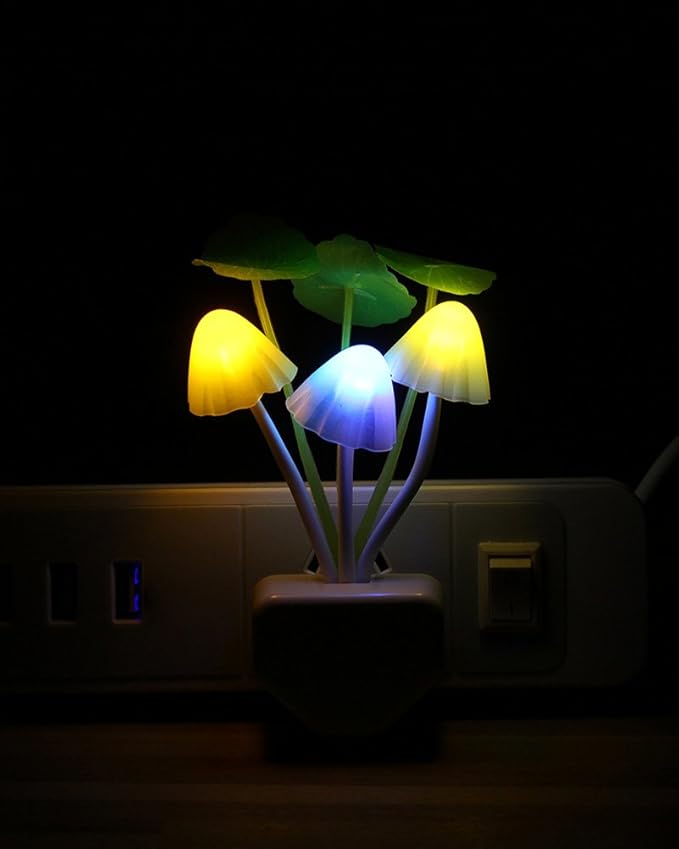Rienar Sensor Led Night Light, Color Changing Plug-in LED Mushroom Dream Bed Lamp photo 2