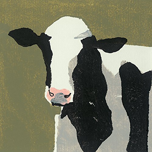 Julia Burns Friesian Cow 40 x 40cm Canvas Prints, Polyester, Multi-Colour, 40 x 40 cm