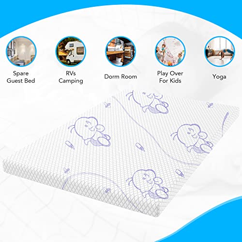 Alwytlon Pack N Play Mattresses, Pack And Play Mattress Pad, Playard Mattress Memory Foam, Portable Toddlers Mattress Firmness Featuring Soft Removable Washable Outer Cover(38"X26"X2.4") #TOP3