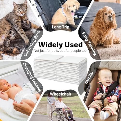 Image of Basics Dog and Puppy Pee Pads with 4-Layer Leak-Proof and Quick-Dry Design for Potty Training, 13 inch x 17 inch Ultra Absorbent Disposable Changing Pads for Small Pets -White(25 Count)