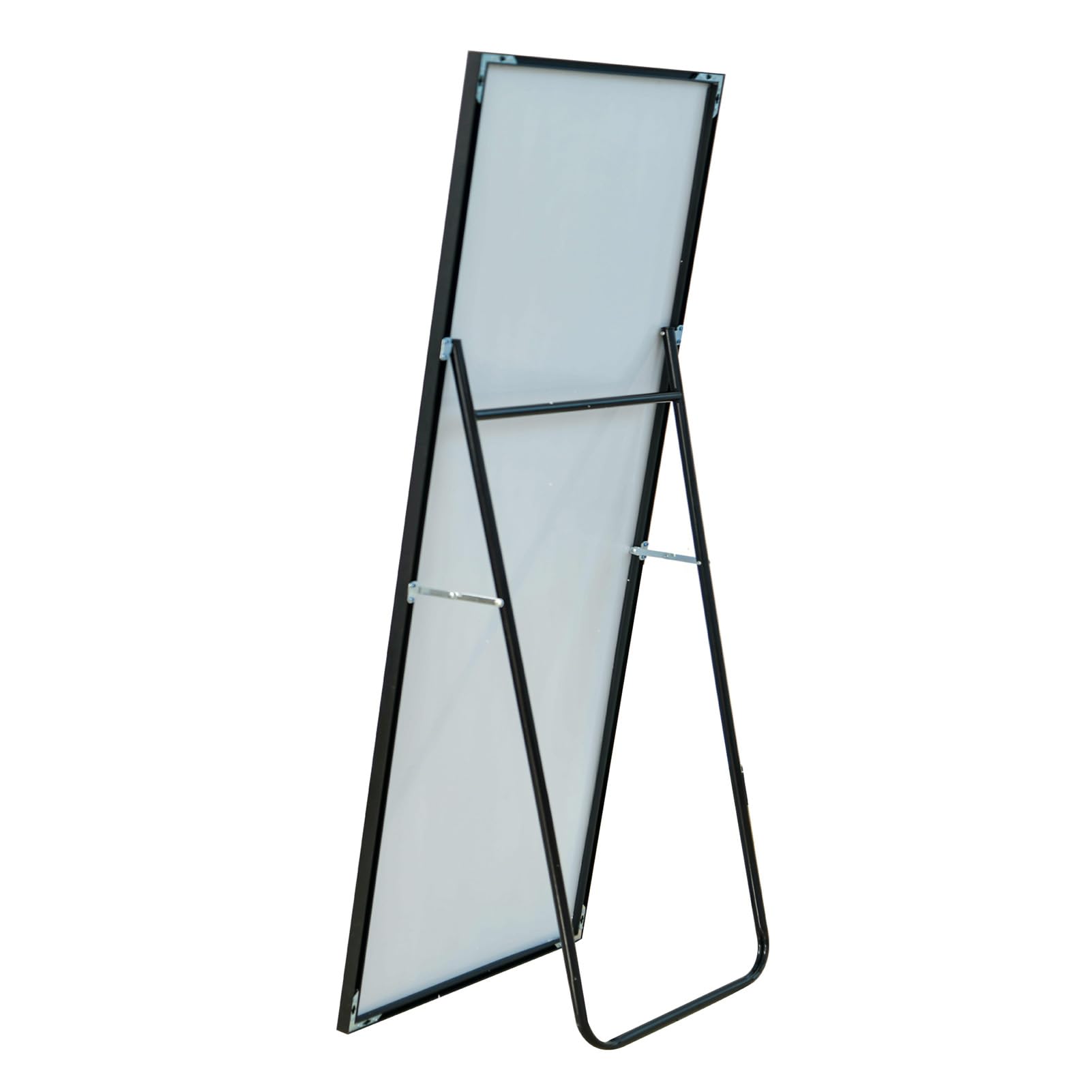Lustro na całej długości, prostokątne, stojące, montowane na ścianie, duże lustro, idealne do garderoby, przedpokoju, sypialni, czarne, 180 x 80 cm
