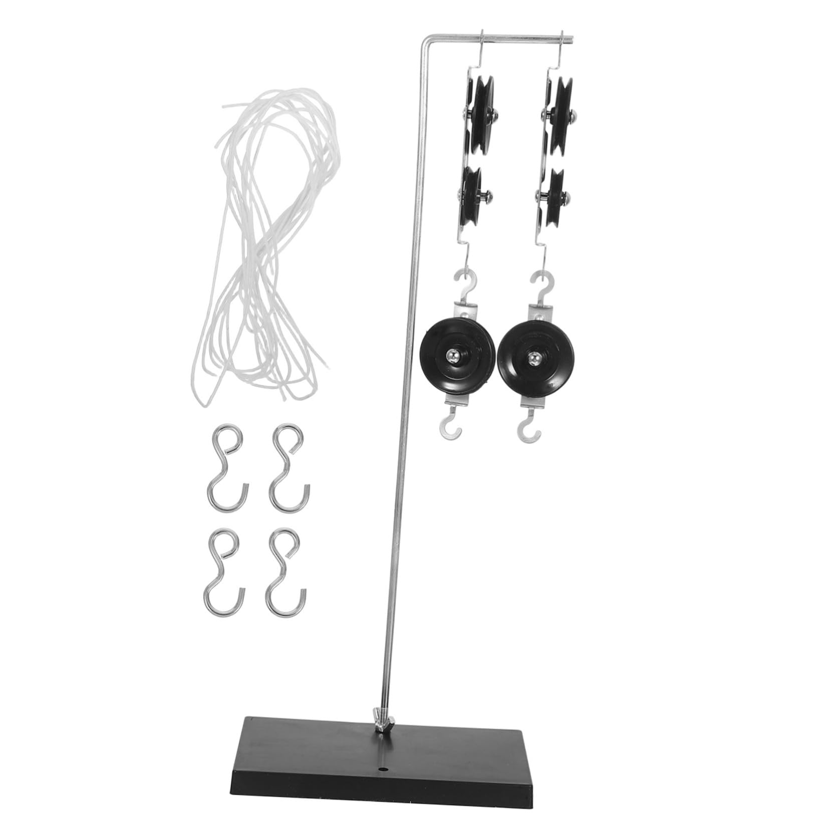 PRETYZOOM 4 Juegos Kit de Experimentos con Poleas para Física Sistema de Poleas Doble y Simple con Base Galvanizada Equipo Educativo para Laboratorios Escolares y Análisis de Fuerzas