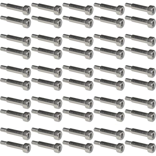 XunLiu M3X16 Partial Thread Socket Head Shoulder Screw, 304 Stainless Steel (Pack of 50) | High-Strength Half-Thread Cap Screw | for Machinery, Automotive & Industrial Assembly