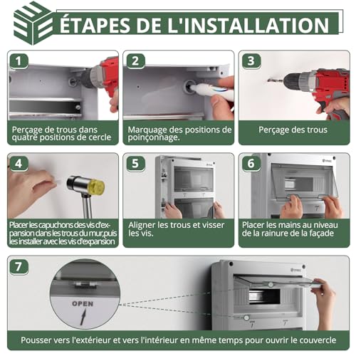 Boîtier Électrique Extérieur Étanche IP65 24 Modules Coffret EYPINS