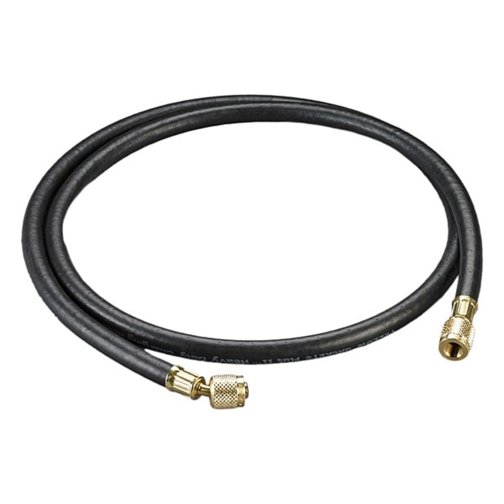 Yellow Jacket 15060 Plus II 1/4 Heavy Duty HCA Straight x Angle Charging Hose, 60, Black by Yellow Jacket