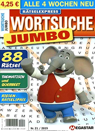 Rätselexpress Wortsuche Jumbo 21/2019 "88 Rätsel" Rätselexpress Wortsuche Jumbo 21/2019 "88 Rätsel"