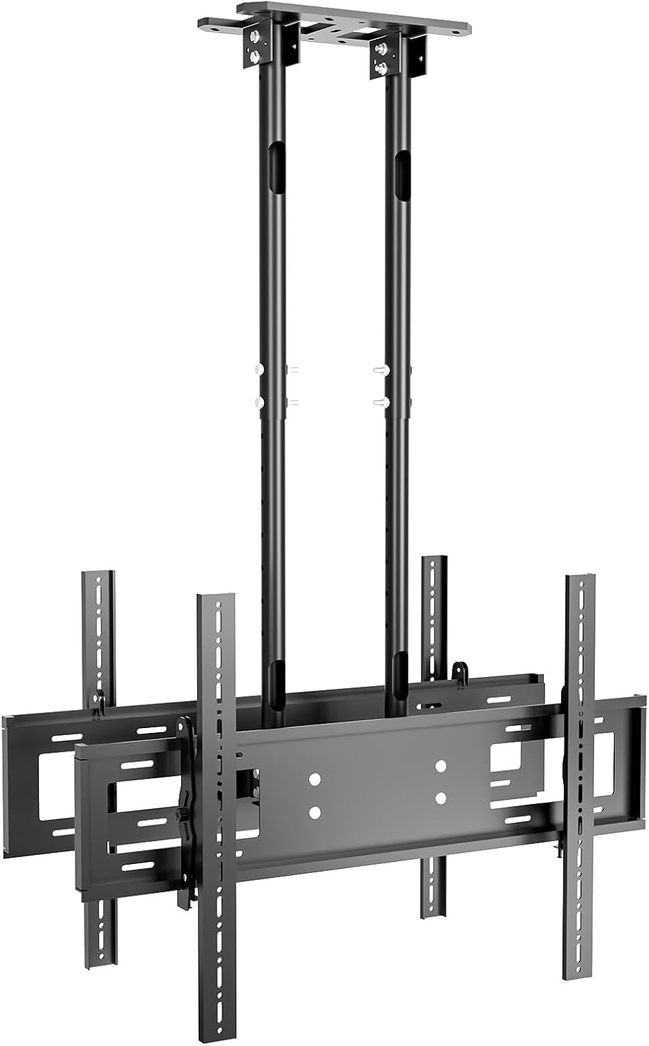 Ceiling TV Mount, 2 Screen Adjustable Hanging Double Suspension Bracket Fits Most 60-100 inch LCD LED OLED 4K TVs,Pole Ceiling Mount Supports up to 132lbs/Screen, Max VESA 900x600mm, T580-2
