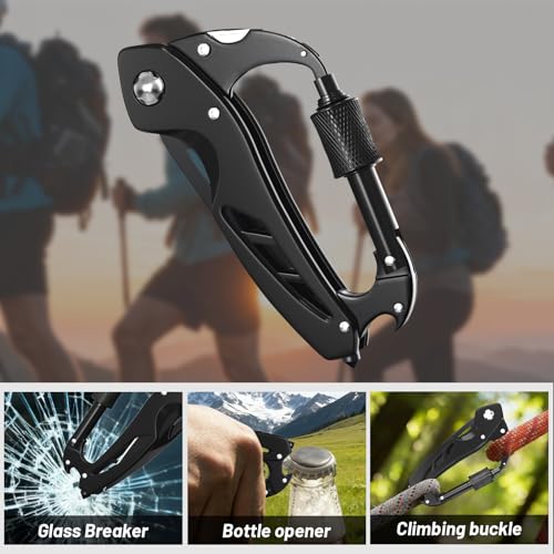9-in-1 Multitool Carabiner with Knife