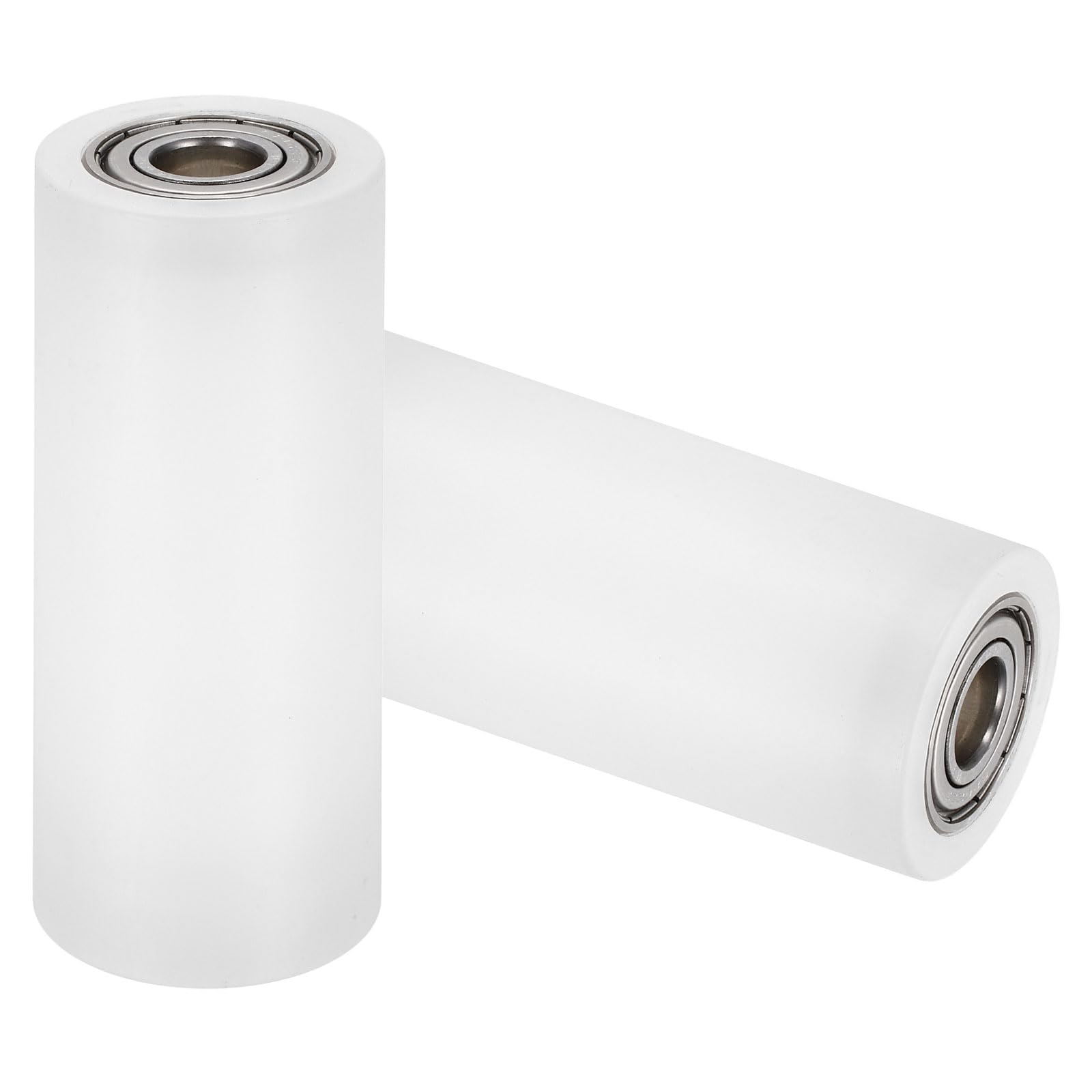 uxcell 2Pcs Nylon Roller Wheel with Bearings, 5/8" Bore x 1-7/8" Width x 4-3/4" Length, CNC Guiding Wheel Flat Belt Idler, Nylon Pulley (White)