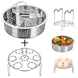 Este conjunto de cestas de vapor se puede usar para cocinar verduras, mariscos, huevos, carnes, postres, alimentos para bebés y más.