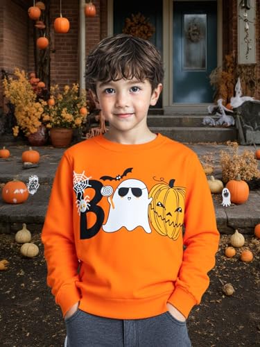 Boys Halloween Sweatshirt Toddler Kids Long Sleeve Shirt Skeleton Glow in the Dark Pullover Sweater Holiday Clothes2