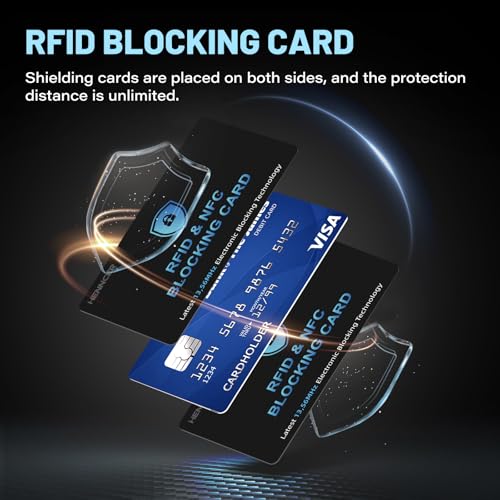 6PCS RFID Blocking Cards Premium Contactless NFC Debit Credit Card Passport Protector Blocker Set for Men & Women, Smart Slim Design Perfectly fits in Wallet and Purse3