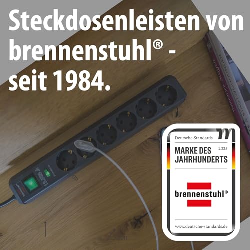 Brennenstuhl Eco-Line Steckdosenleiste 6-Fach mit Überspannungsschutz, Kunststoff – Ansicht 6