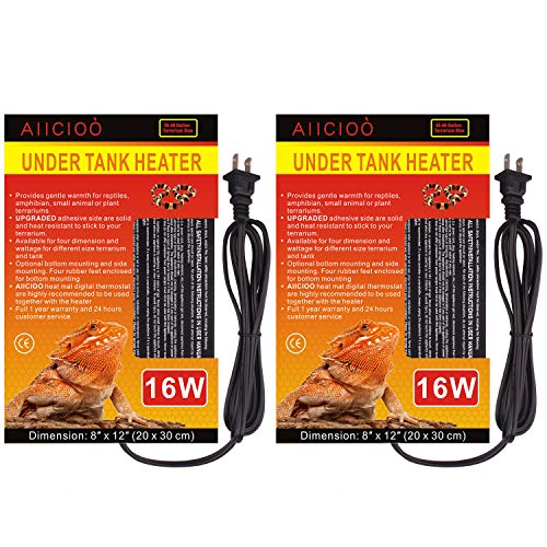 Aiicioo Reptile Heating Pad - Hermit Crab Heater Heat Mat For Reptiles Snake Lizard Terrarium 16 Watt 2Pack #TOP11