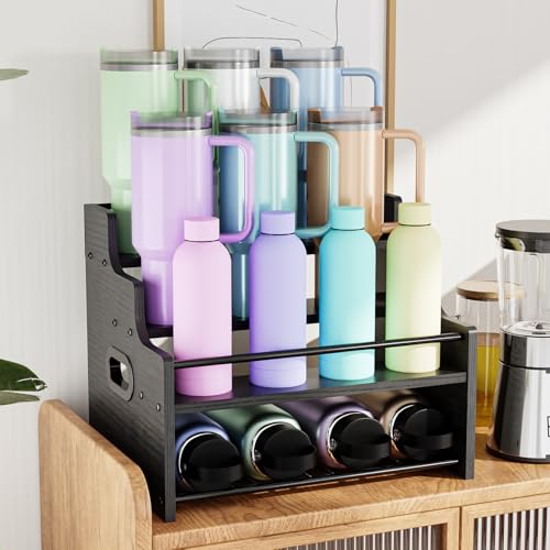 Image of KLM 4-Tier Liquor Bottle Display Shelf,Black Modern Bottle Organizer