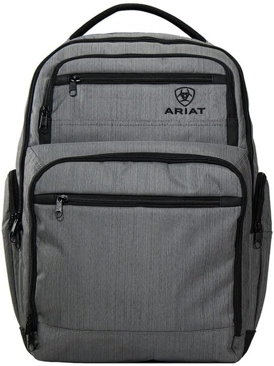 ARIAT Unisex Adult Classic Logo Canvas Backpack, Gray, One Size