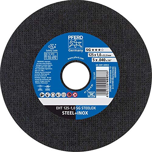 Pferd EHT1251,0A60RSGINOX A60RSG-I Cut-Off Wheel, Multi-Colour, 125 x 1.0 mm