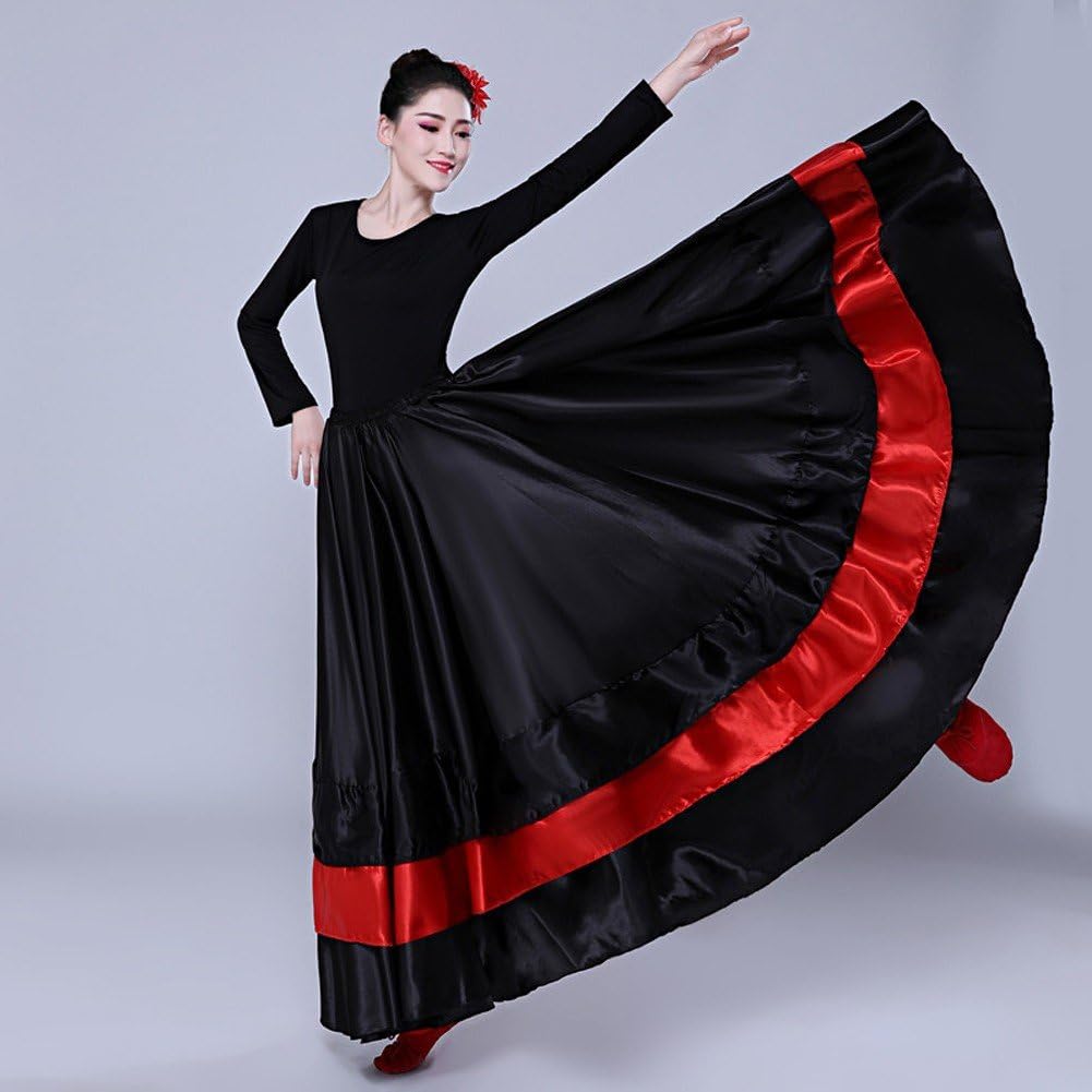 Gonna Ballo Spagnola Gonna di Danza del Ventre Gonna Grande Altalena Costume di Danza Flamenca per Performance di Danza Spagnola