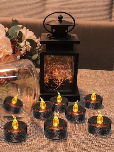 Image of 12PCS Halloween Copper Tea Light Candles Battery Operated