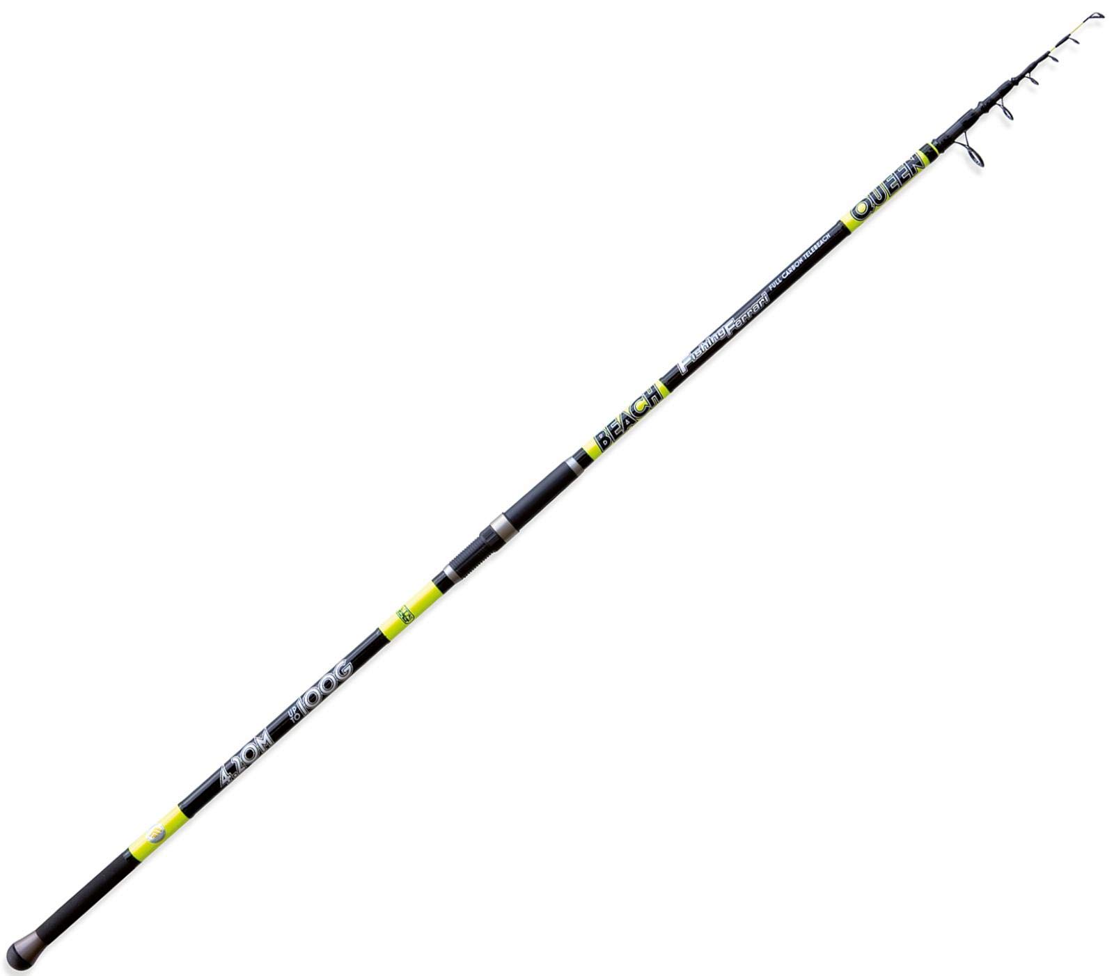 Beach Queen - Canna da Pesca - Divisa in 3 Sezioni - Con Fusto in Carbonio Extra Potente - Ideale per la Pesca dalla Spiaggia o dello Storione