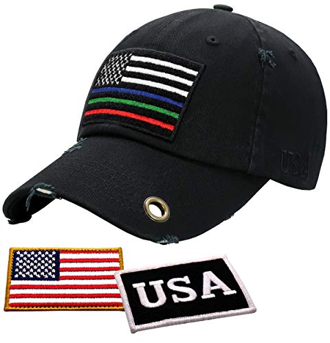 Image of Antourage American Flag Unisex Baseball Hat for Men and Women | USA Flag Mesh Snapback Cap with 2 Patriotic Patches