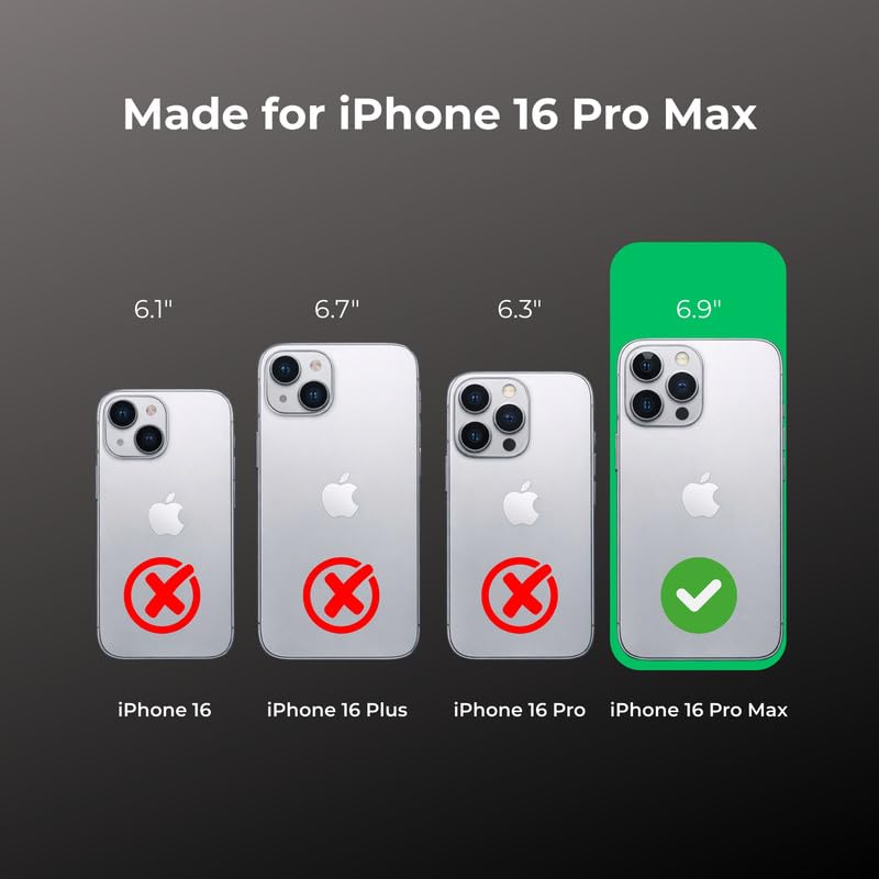 Image of Anti Yellow Clear Magnet Case for iPhone 16 Pro Max, Premium Polycarbonate, Ultra Strong Magnets, 360 Drop Protection, Raised Camera Protection, MagSafe Compatible