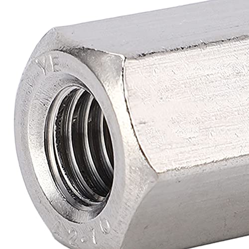 Kupplungsmuttern, sechseckig, metrisch, M10 x 1,5 mm, 30 mm lang, Edelstahl 304, Vollgewinde, 5 Stück