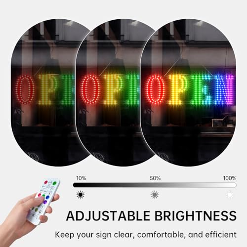 Image of OPEN Sign for Business, 30 inch x 10 inch LED Open Sign with 16 Million Colors, APP & Remote Control, Timer, 44 Flashing Modes, Adjustable Brightness & Speed, for Storefront Window or Glass Door