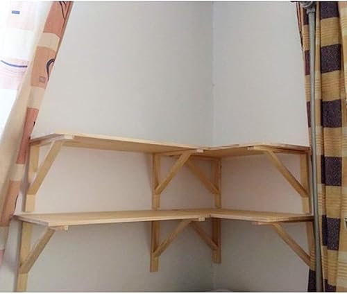 Miniatura 9 de Soportes para estante de madera de pino maciza oculta para montaje en pared, soportes flotantes para estanterías, cocina, sala de estar, decoración