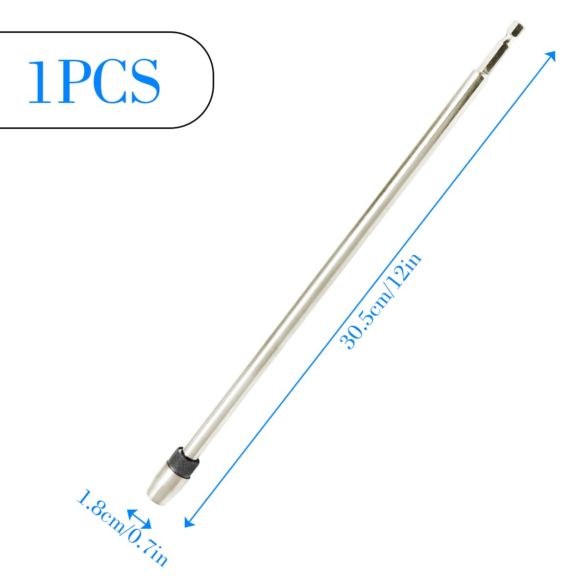 GLADFRESIT Magnetic Bit Holder, 300mm Long 1/4 Inch Hex Shank Quick Release Bar Socket Screwdriver Bit Extender Holder - Image 2