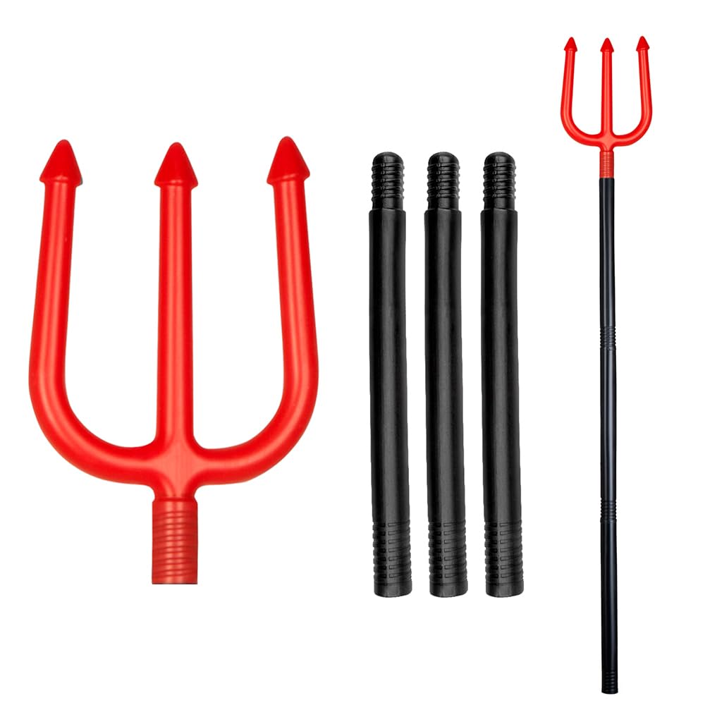 Boland - Fourche diable démontable en plastique pour adultes, rouge/​noir, 112 cm, 00576