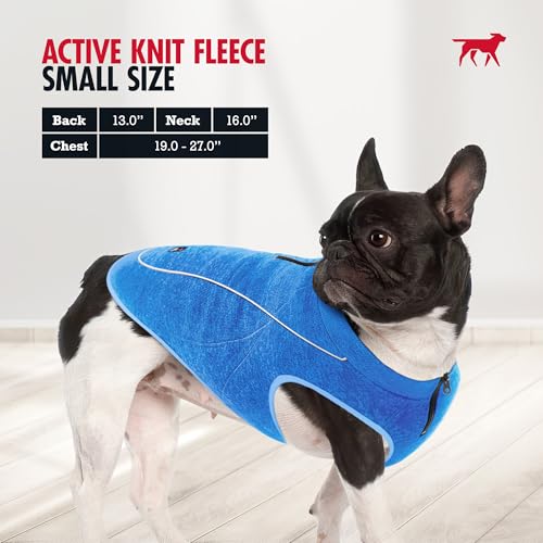 Image of Insulated Fleece Sweater for Dogs | Lightweight Warm Dog Vest | Zipper Port for Harness | Cold Weather Winter Jacket | Rain Snow Repellant Coat | Adjustable for Small Medium Large Male Dogs (Blue /S)