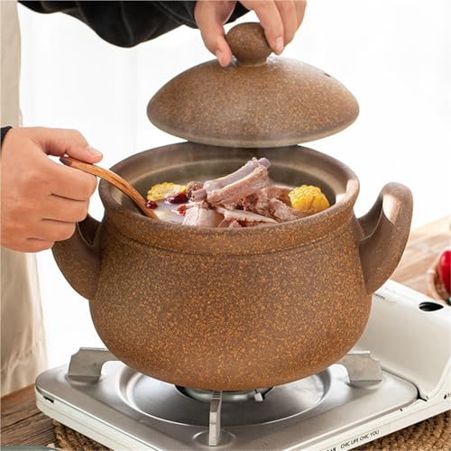 Olla de cerámica de 3,5 L para guisar y preparar sopas caseras 5