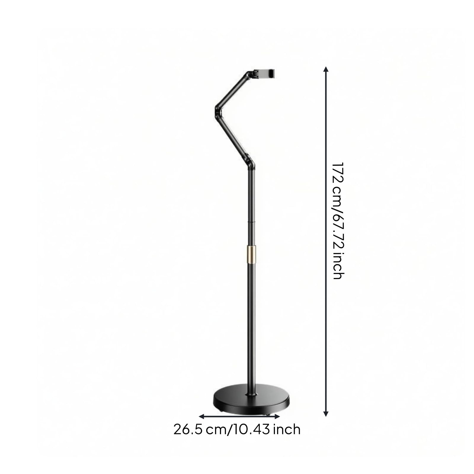 Supporto Universale Girevole Supporto da Pavimento Supporto Telefono Supporto Tablet Braccio Orientabile Base, Supporto A Tre Bracci Estensibile Con Ruote Universali