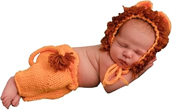 Newborn Baby Photography Prop Handmade Crochet Knitted Cute Lion Cap Outfit