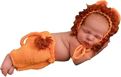 Lppgrace Newborn Baby Photography Prop Handmade Crochet Knitted Cute Lion Cap Outfit