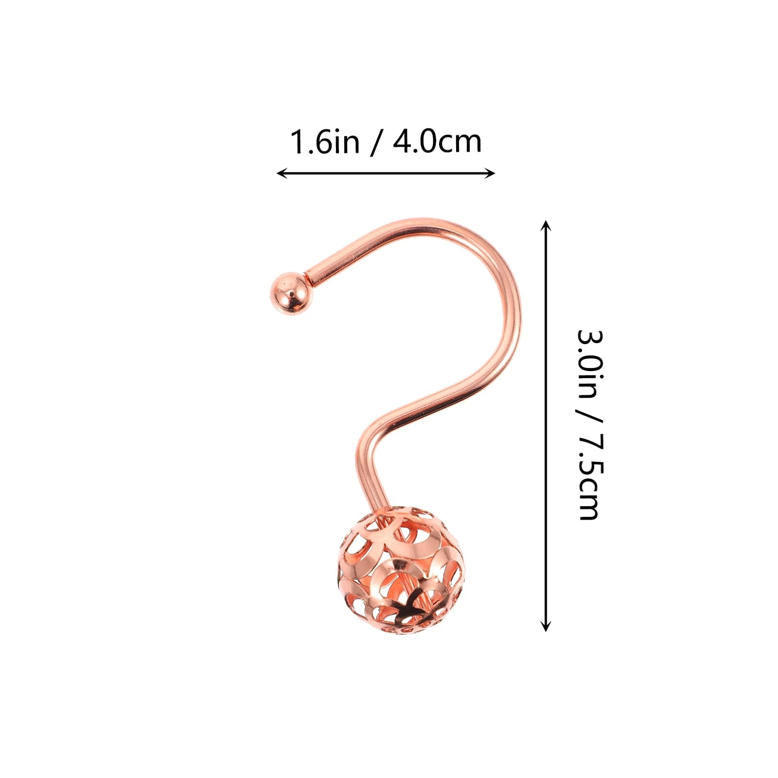 Cabilock 12pcs Iron Plating Curtain Hooks Sturdy Hangers for Curtains and Showers Rustproof Design Finish Easy to Use and