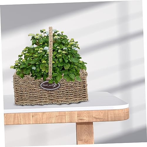 Cesta floral tejida para decoración natural de balcones y cocinas interiores 5