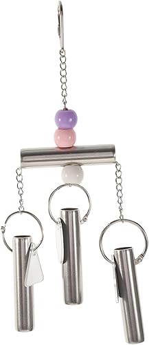 Cadena colgante de cacatúa carillón periquito jaula de cacatúa para juguetes, sonido pájaro entretenido con soporte de loro masticable, campanas de