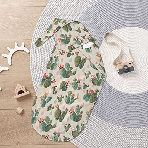 Image of Swaddle Blanket for Baby, Cactus Swaddling Baby Stuff with Hat