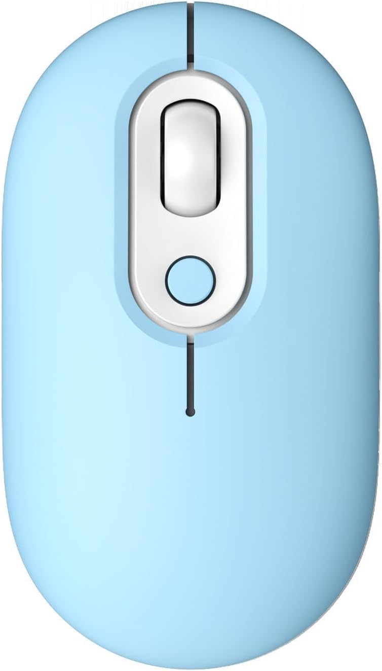 Wireless Rechargeable Bluetooth Mouse with RGB Lights Use Portable (BT 5.2 and USB 2.4G) Dual Mode Connection Silent Slim Mice for Laptop & PC (Blue)-image-35