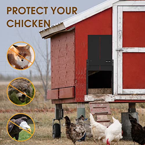 Mollan Automatic Chicken Coop Door - Solar Powered Auto Chicken Door Opener With Timer & Light Sensor, Waterproof & Full Aluminum Predator Resistant Chicken Coop Door For Poultry, Fit For Home & Farm #TOP6