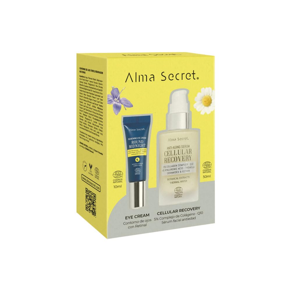 Sérum Facial Antiedad Cellular Recovery 5% Colágeno Q10, Ácido Hialurónico, Ectoína, Ceramidas, Tremella + Contorno Ojos Retinal Hidratante Antiarrugas Anti Bolsas Reafirmante Renovador Vegano