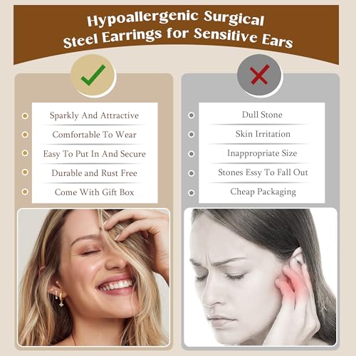 11/12 Pairs Hoop Earrings for Women 14k Gold Plated Small Huggie Hoop Earrings Pack Trendy CZ Cartilage Stud Earrings Set for Multiple Piercings4