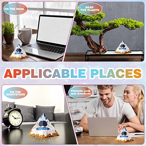 Cristallium Orgone Pyramid Crystal Healing Stone Energy Generator Healing Crystals Chakra Crystal Healing Meditation Crystal Sphere Orgonite Crystal Pyramid Women Gift - Blue Stone #TOP7