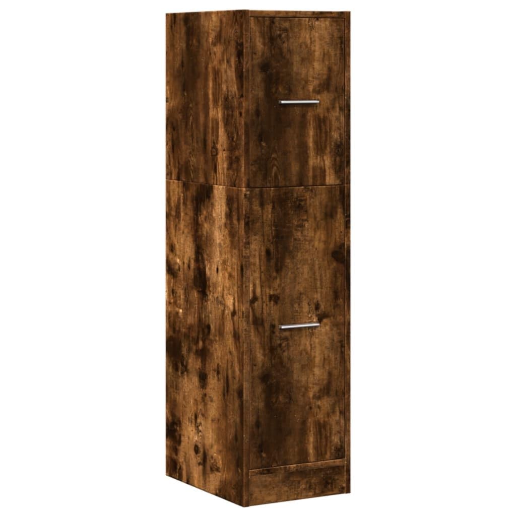 Armadietto da farmacista, in legno di rovere affumicato, 30 x 41 x 118 cm, con 3 cassetti, spazio per riporre oggetti e guide in metallo di alta qualità, per soggiorno, ufficio, cucina